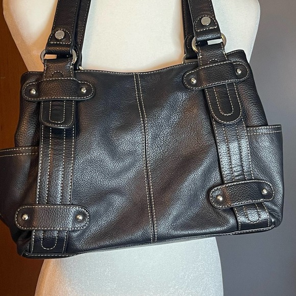Tignanello Handbags - Tignanello Black pebbled leather shoulder bag